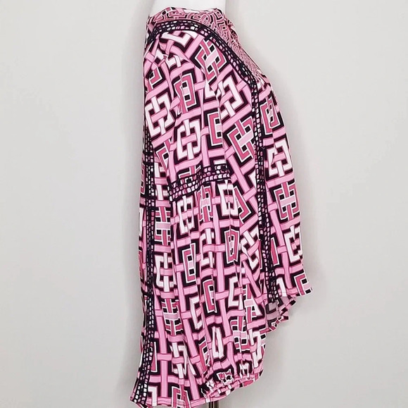 Crown & Ivy Pink Geometric Print Tunic S - Picture 2 of 5
